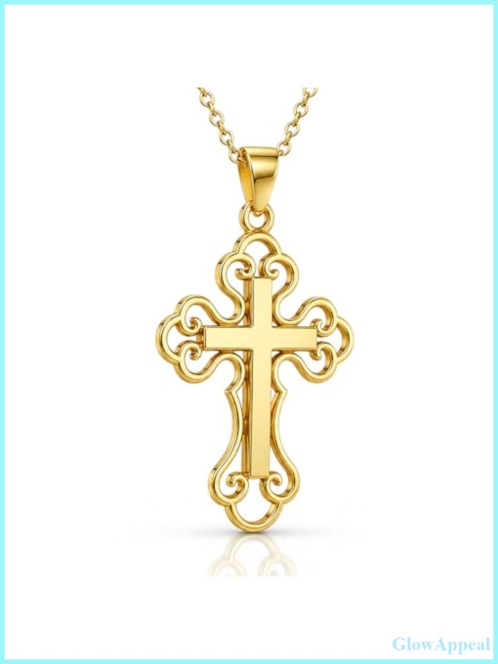 Small Orthodox Cross Necklace 925 Sterling Silver Gold Plated
